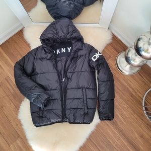 AUTHENTIC VINTAGE DKNY MEN'S PUFFY JACKET HOODED